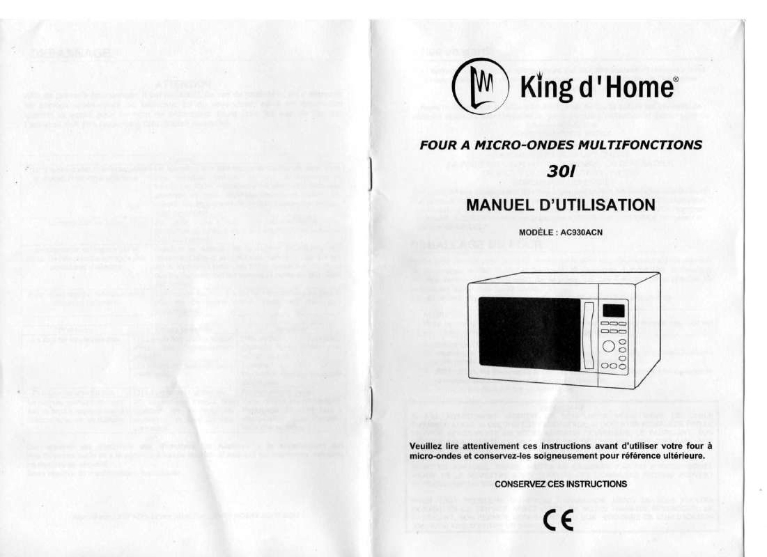 Notice KING D HOME AC930ACN Trouver une solution à un problème KING D